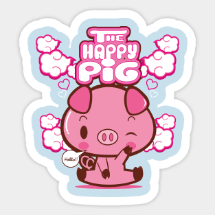 The Happy Pig Sticker